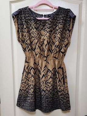 DOUBLE ZERO MINI DRESS WITH BIRD PATTERN